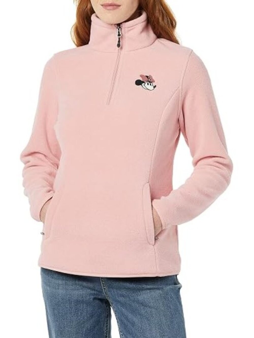 AMAZON ESSENTIALS DISNEY Women's Soft Polar Fleece Quarter-Zip Mock Jacket Sz S